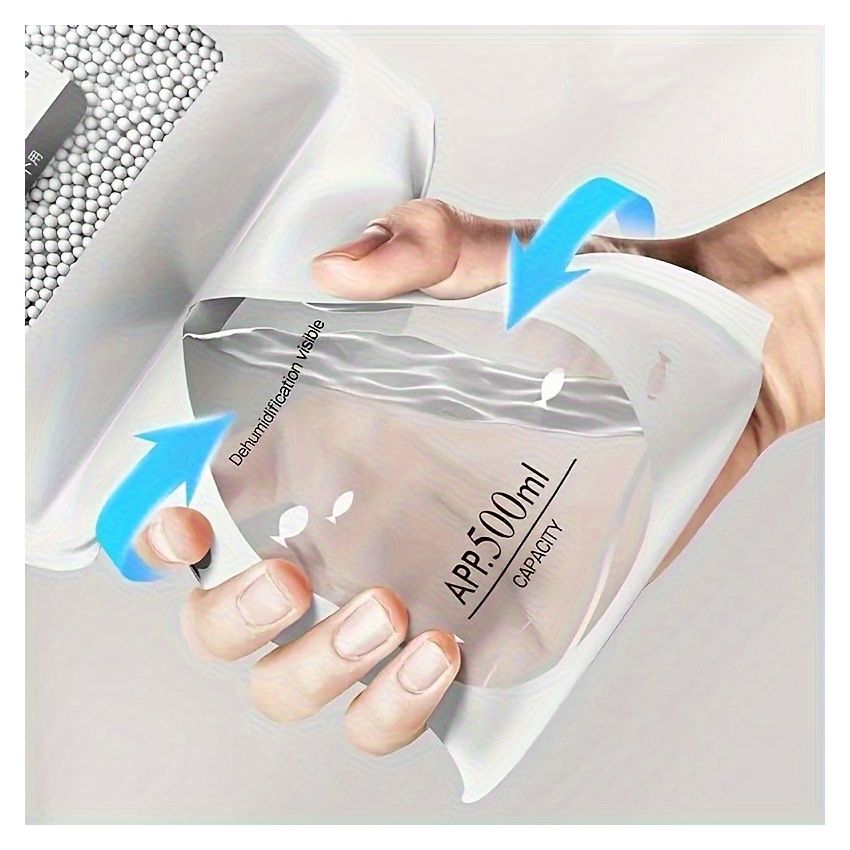 Hanging Moisture Absorbing Bags – 56.43oz Dehumidifier for Closet, Bedroom & Bathroom | No-Electric Humidity Absorber for Clothes & Wardrobe – Pack of 5 Large Desiccant Bags