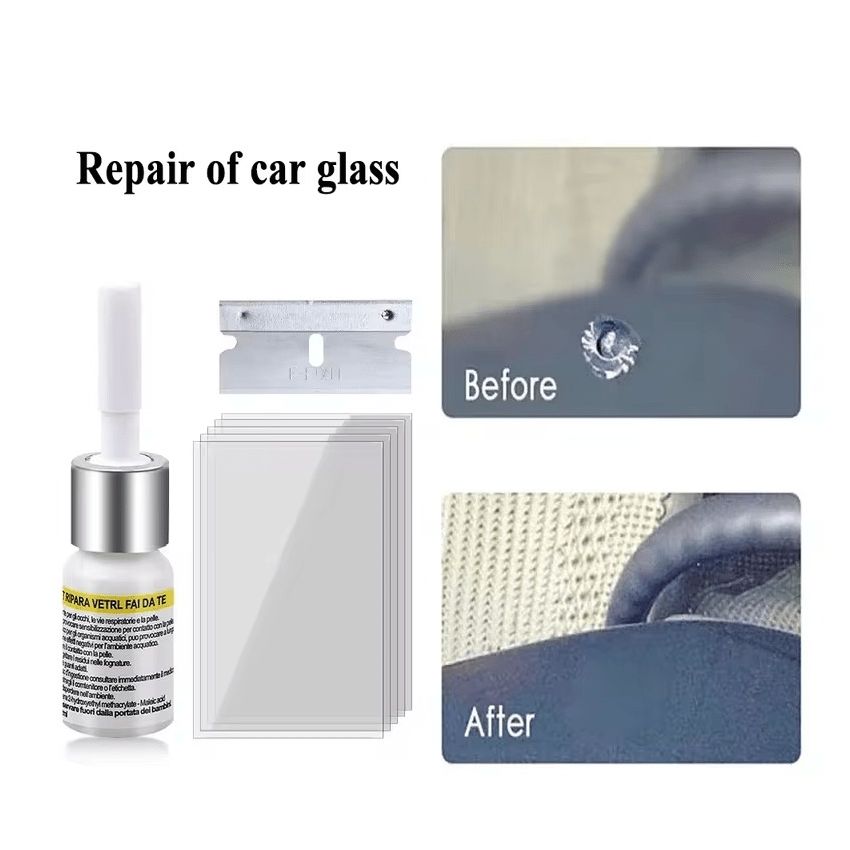 3 PCS Windshield Crack Repair Kit – Car Glass Restoration Fluid for Chips & Cracks, Nano Liquid, Easy Application, ABS Material, Safe & Chemical-Free Glass Repair