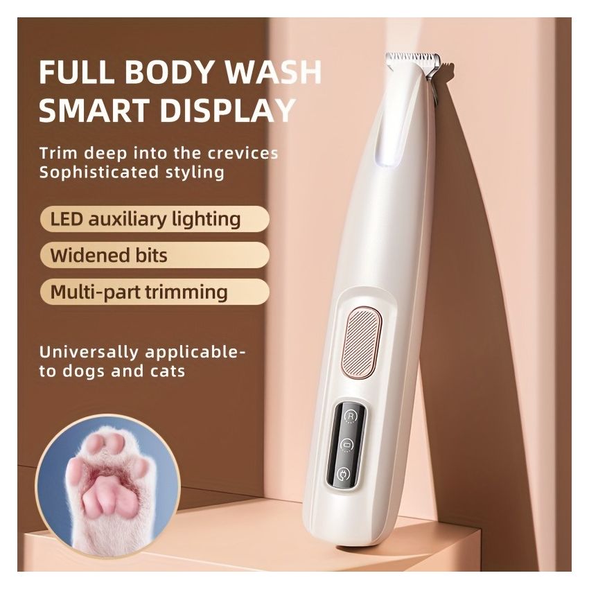 Compact Electric Pet Grooming Clipper – Low-Noise Fur Trimmer for Dogs & Cats, 1.8x16 cm – Precision Trimming for Paws, Eyes, Ears, Face & Rear – Professional Pet Grooming Too