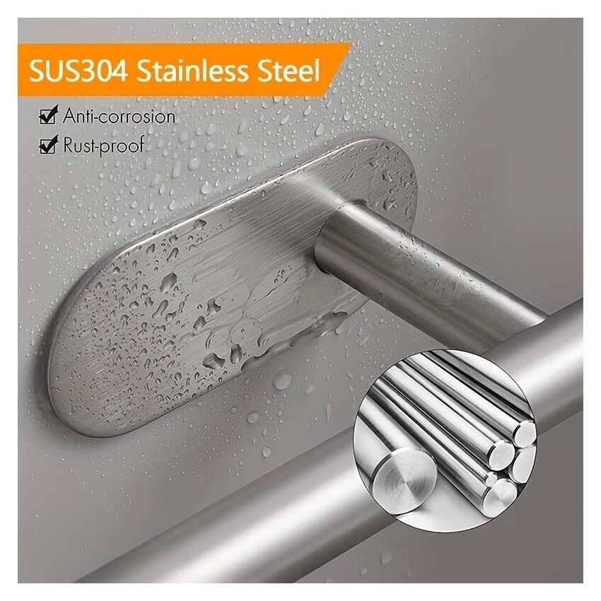 Self-Adhesive Toilet Paper Holder – Black Stainless Steel, Wall-Mounted Without Drilling, Rustproof Bathroom Tissue Holder for Toilet, Kitchen & Shower Towel Storage