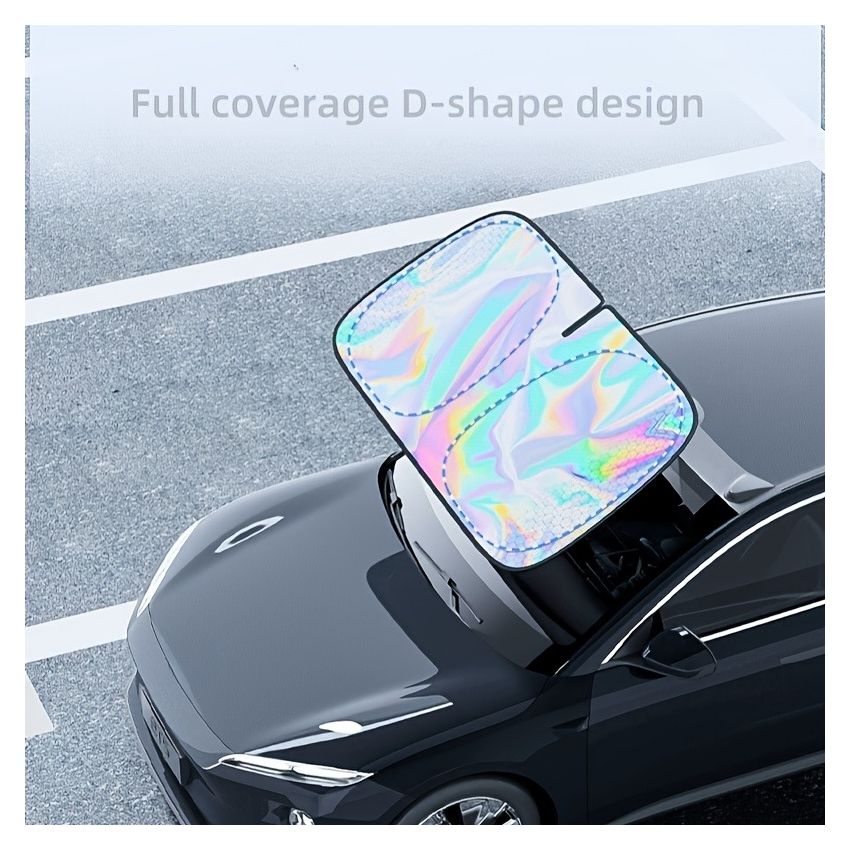 Titanium Silver Alloy Laser Car Sunshade – 4-Layer UV Protection & Heat Insulation, Lightproof Windshield Sun Shade for Front & Rear Windows, Durable Auto Interior Accessory