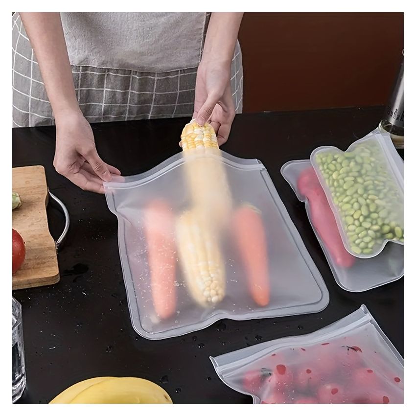 Reusable Silicone Food Storage Bag – 1pcs, Leak Proof, BPA Free, Stand-Up, Self-Sealing