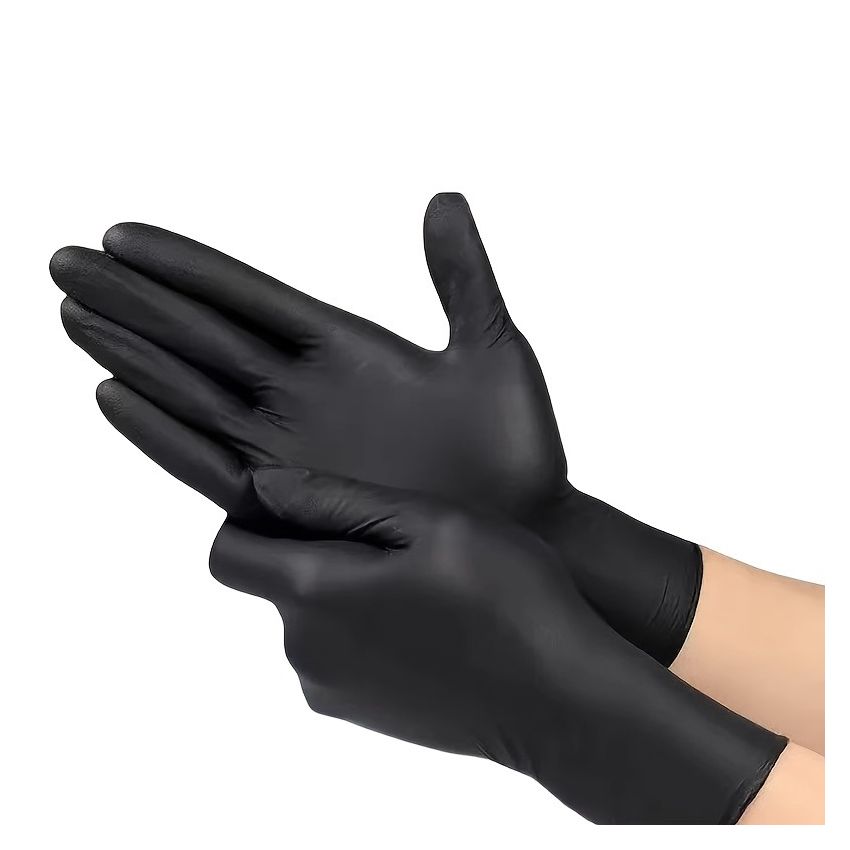 100 PCS Black Nitrile Gloves – Disposable, Latex-Free, Durable, Waterproof, Non-Slip, Food Safe – Ideal for Kitchen, Dishwashing, Cleaning, Indoor & Outdoor Use – Comfortable Fit