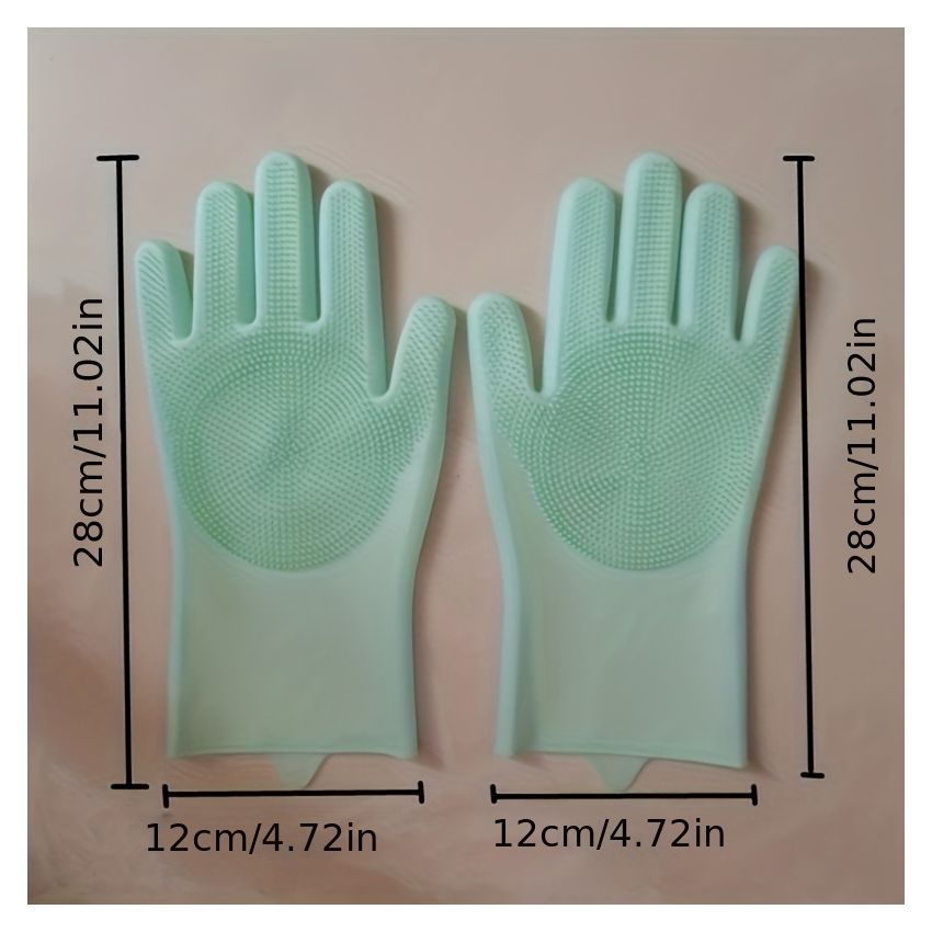 Pair of Reusable Silicone Cleaning Gloves – Waterproof, Heat-Resistant & Durable for Kitchen, Dishwashing, Pet Bathing, Car Washing – PVC-Free Household Gloves