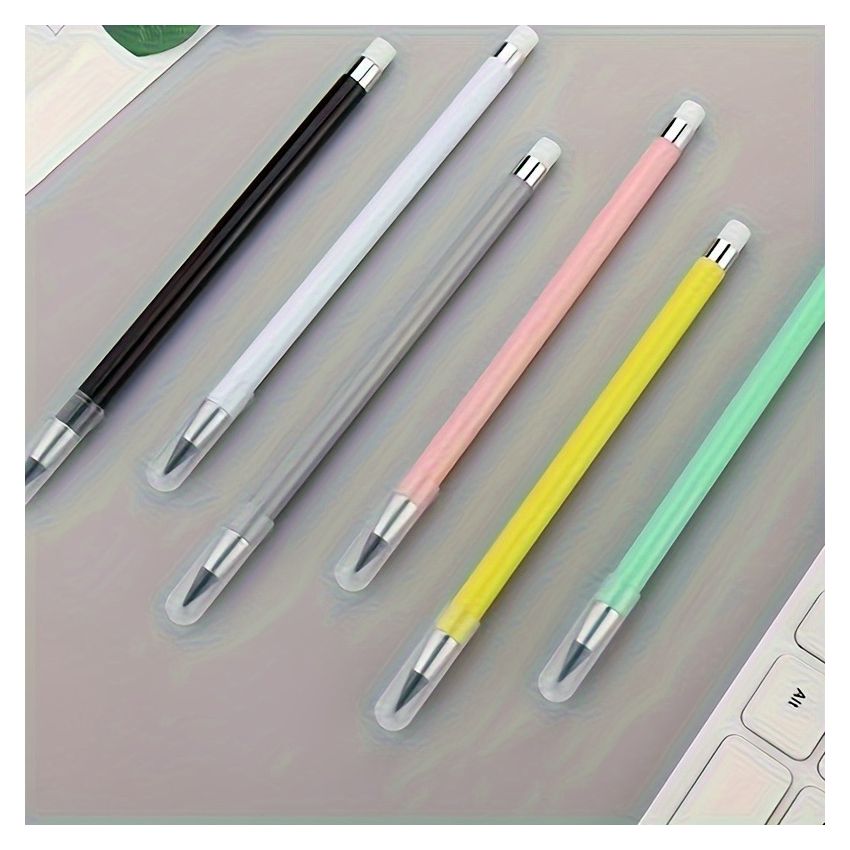 No-Sharpen Pencil with Eraser – Black Technology Creative Macaron Color Writing Pencil | Durable, Kawaii Stationery, School Supplies, Back to School, Office & Everyday Use