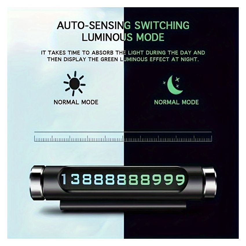 Car Dashboard Parking Number Display Plate – Durable ABS Temporary Phone Number Frame with Magnetic Digits, Heat & Sun Resistant, Easy-to-Move Design for Car Owners