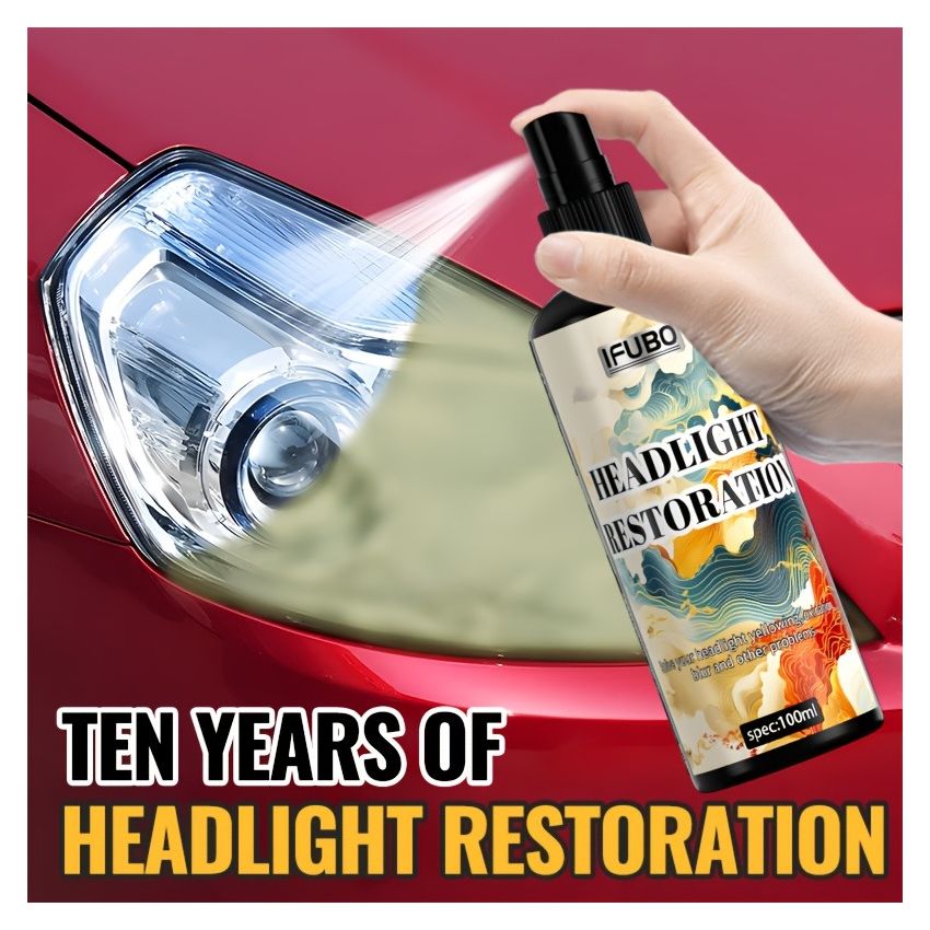 100ml Headlight Restoration Kit with Sponge – Car Headlight Oxidation Remover & Polishing Solution, Universal Lens Repair for Clear, Bright Headlamps – Quick Non-Grinding DIY Kit