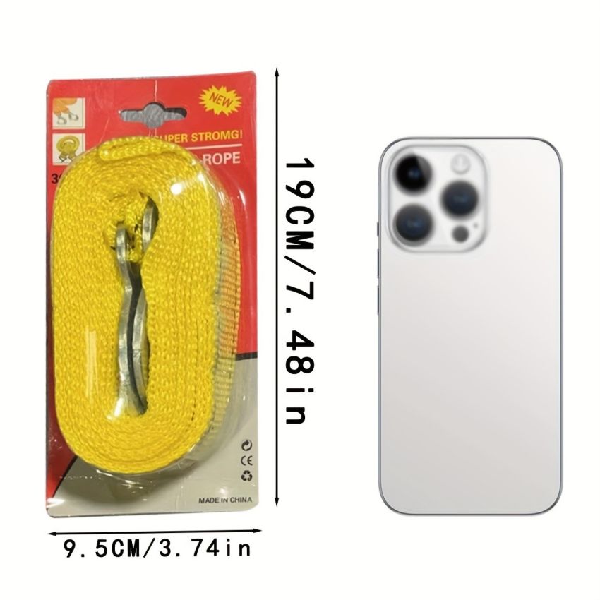 Heavy-Duty 4M Towing Rope – 150-Inch Durable Nylon Strap with High Breaking Strength & Storage Bag – Emergency Tow Strap for Cars, SUVs, Trucks & Off-Road Vehicles