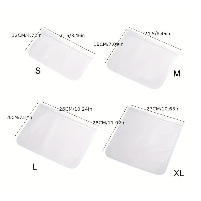 Reusable Silicone Food Storage Bag – 1pcs, Leak Proof, BPA Free, Stand-Up, Self-Sealing