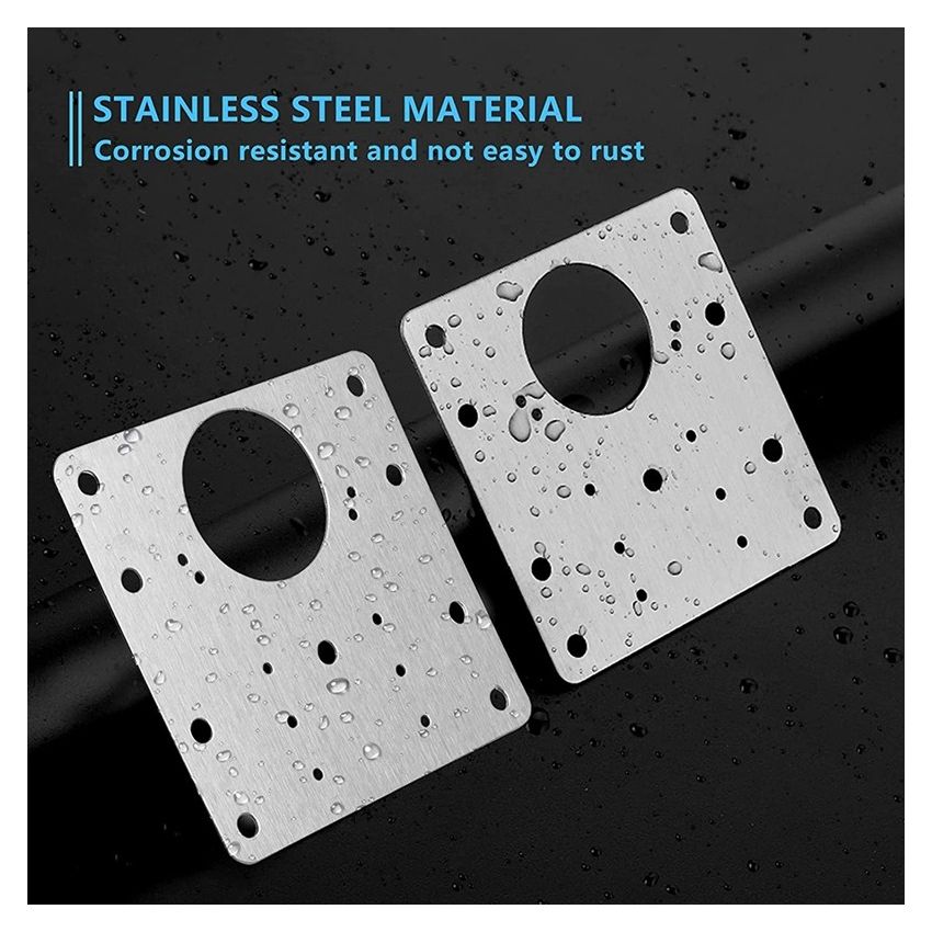 Stainless Steel Hinge Repair Plate Kit – 9x9cm Cabinet Door Fixing Bracket with 6 Screws – Easy Installation for Kitchen Cupboard, Drawer, and Furniture Repair