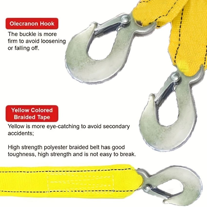 Heavy-Duty 4M Towing Rope – 150-Inch Durable Nylon Strap with High Breaking Strength & Storage Bag – Emergency Tow Strap for Cars, SUVs, Trucks & Off-Road Vehicles