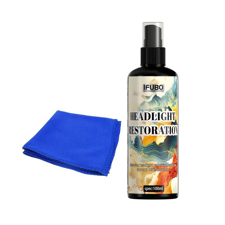 100ml Headlight Restoration Kit with Sponge – Car Headlight Oxidation Remover & Polishing Solution, Universal Lens Repair for Clear, Bright Headlamps – Quick Non-Grinding DIY Kit