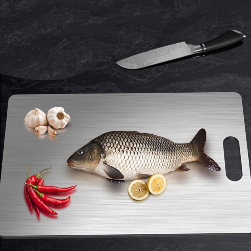 Premium Double-Sided Stainless Steel Chopping Board – Food Grade, Rust-Resistant, Dishwasher Safe & Durable – Ideal for Kitchen