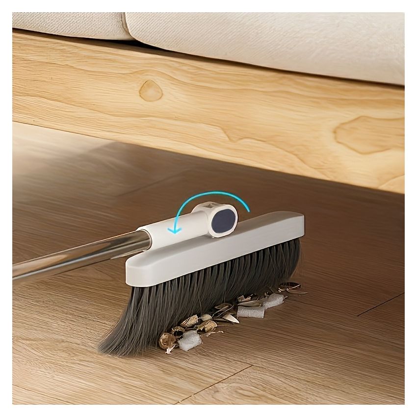 Household Broom and Dustpan Set with Long Handle – Rotatable Broom with Comb Teeth for Easy Floor Sweeping – Cleaning Supplies for Home, Kitchen, Room, Office
