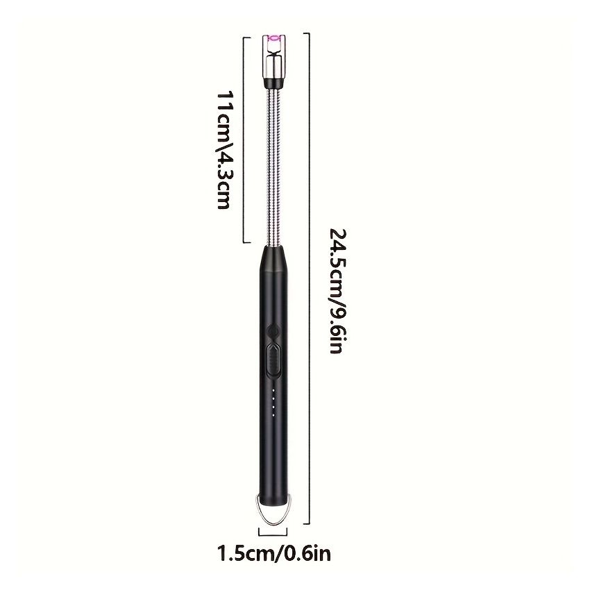 Candle Lighter USB Rechargeable Arc Plasma Igniter, Electric Long Match with LED Battery Display, 360° Flexible Neck, Windproof Flameless for Candles, BBQ, Camping, Gas Stove