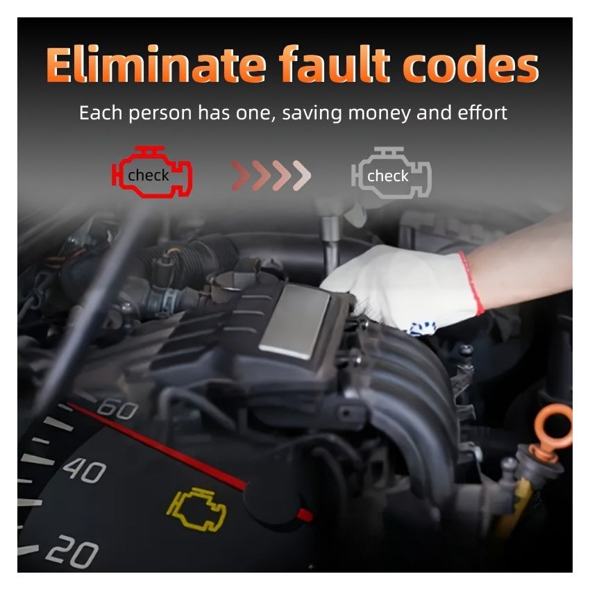 Wireless OBD2 Scanner for Car Diagnostics – Full System Scan, Emissions Test, Real-Time Data for Android & iOS – No Battery Needed, Vehicle Fault Code Reader, Durable Car Gadget