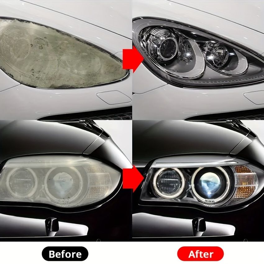 Car Headlight Repair Cream 100ml – Anti-Oxidation, Scratch Remover & Plastic Polish – Universal Fit PVC Light Restorer for Clear, Bright & Long-Lasting Headlamp Care