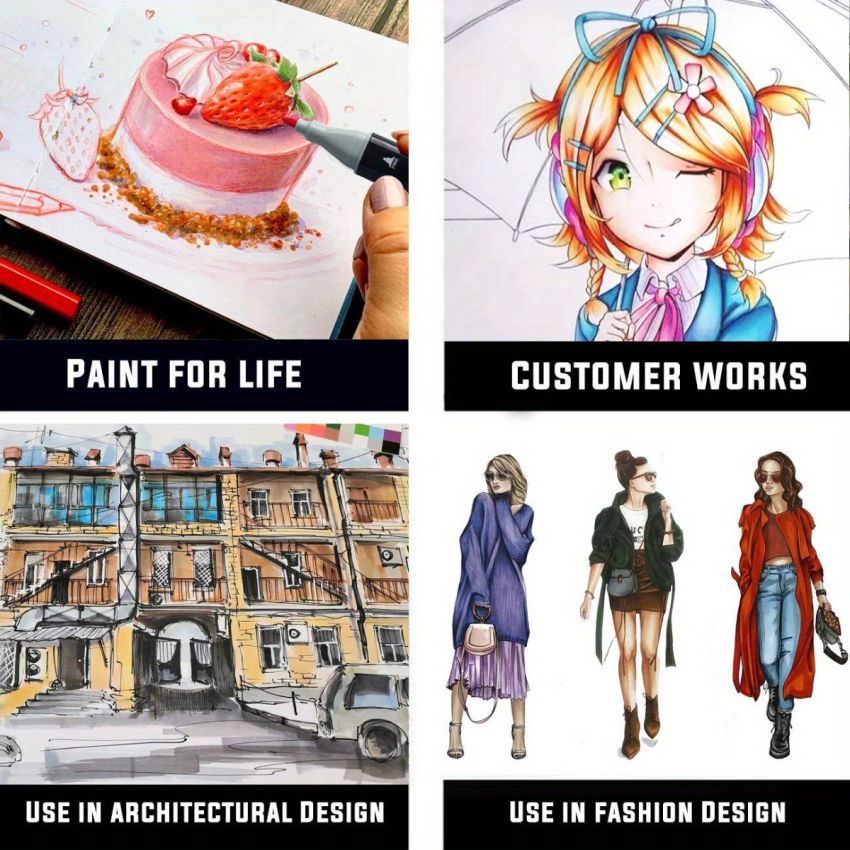 24 pcs Dual-Tipped Brush Markers Set – Permanent Drawing Pens & Highlighters for Sketching, Comics, Calligraphy & Art Supplies – Ideal Holiday Gift