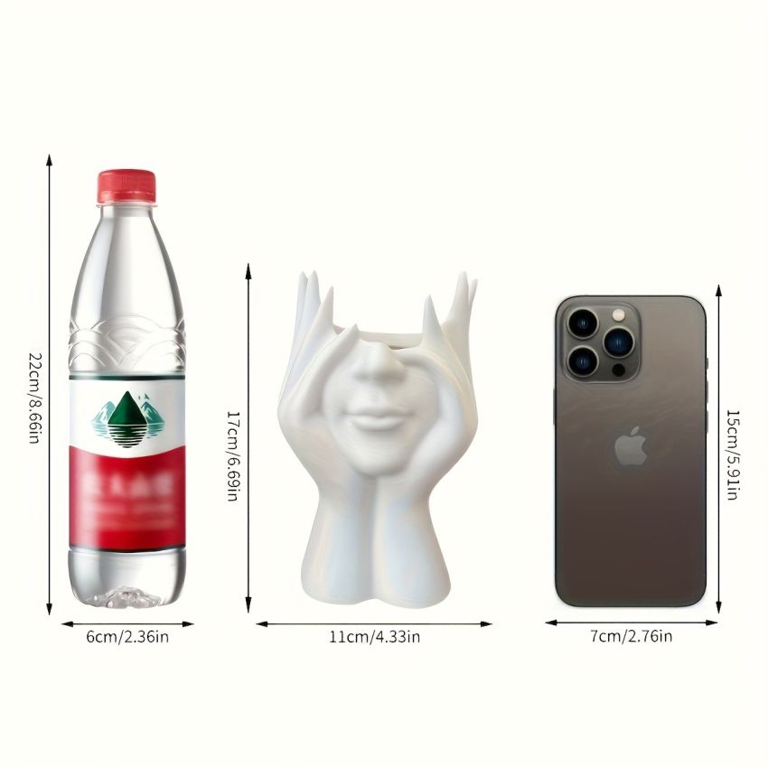 Unique Human Art Sculpture Makeup Brush Holder & Pen Cup – Resin Decorative Organizer, Anti-Drop Design, Lightweight Desk Ornament – Perfect for 11 Festival Gifts