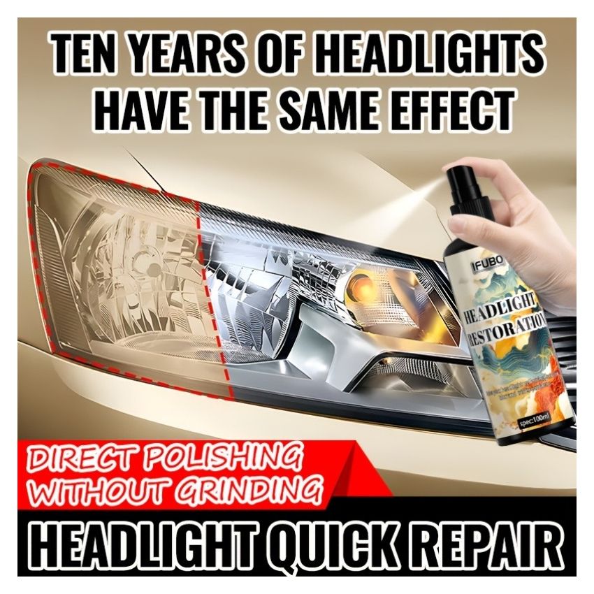 100ml Headlight Restoration Kit with Sponge – Car Headlight Oxidation Remover & Polishing Solution, Universal Lens Repair for Clear, Bright Headlamps – Quick Non-Grinding DIY Kit