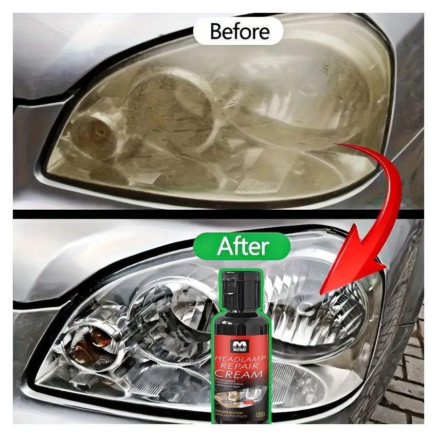 30g Headlight Renovation Kit – Headlight Polishing & Scratch Repair Cream, Restores Yellowed, Aged, Scratched, and Fuzzy Car Lights, DIY Easy Use for 90% Brightness Like New