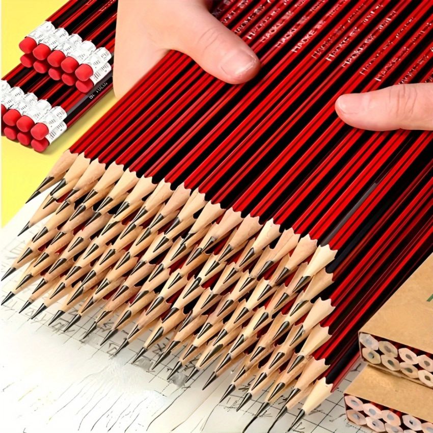 10pcs Premium HB Wood Pencils with Erasers – 0.7mm Lead, Smooth Writing & Sketching, Durable Office & School Pencil for Drawing, Artwork, Notes & Design – Comfortable Grip, Gift Set