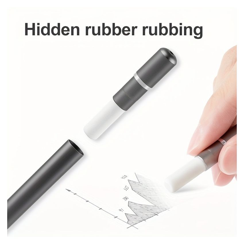 1pc No-Sharpen Writing Pencil with Replaceable Metal Pen Tip & Hidden Eraser | Eco-Friendly Durable Pencil for School, Office & Home | Refillable, Smooth Writing Stationery