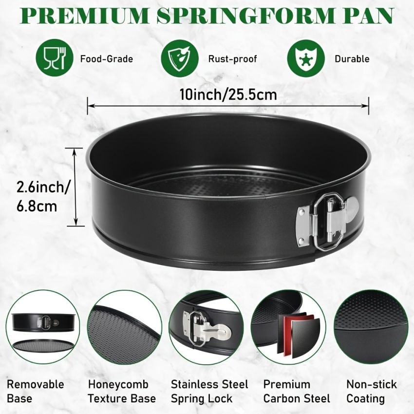 10-Inch Non-Stick Springform Cake Pan – Leak-Proof Bakeware