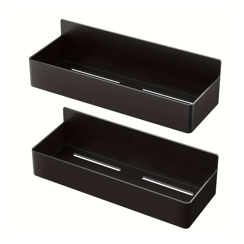 2-Pack Large Magnetic Plastic Storage Baskets – Space-Saving Kitchen Organizer for Fridge, Microwave, Washing Machine (No-Drill)