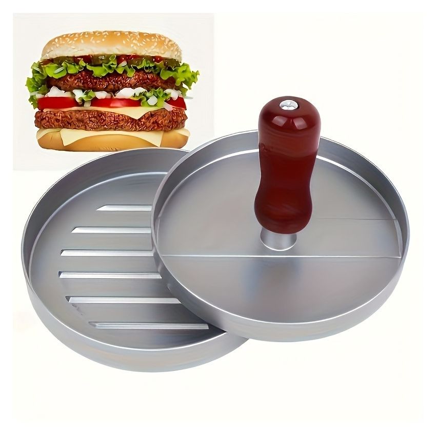 Non-Stick Stainless Steel Burger Press – Heavy-Duty Meat & Muffin Smasher for BBQ, Cheese, Veggies – Grilling & Baking Tool for Outdoor Cooking – Grill Accessory