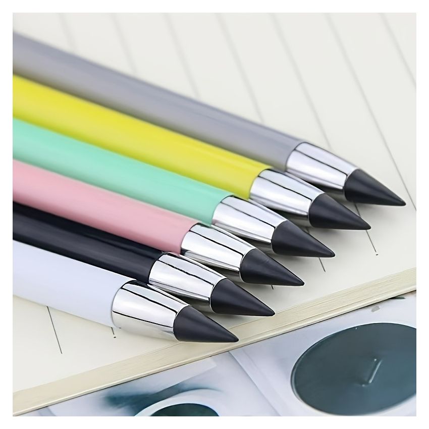 No-Sharpen Pencil with Eraser – Black Technology Creative Macaron Color Writing Pencil | Durable, Kawaii Stationery, School Supplies, Back to School, Office & Everyday Use