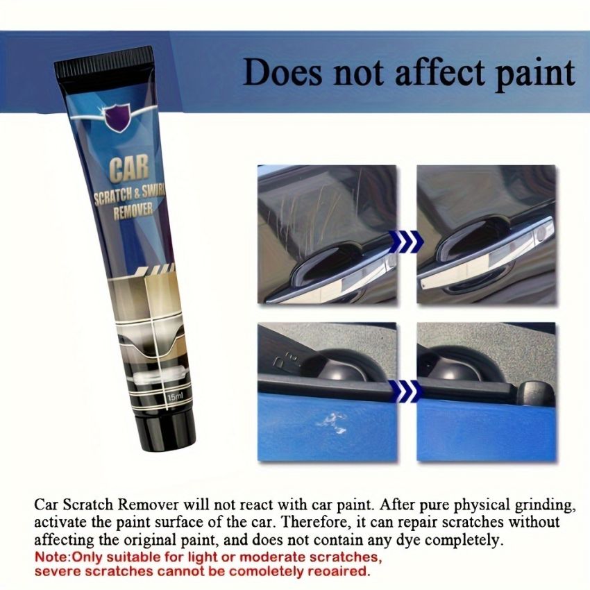 15ml Car Scratch Remover Kit – Swirl & Scuff Repair, Gloss Restorer for All Paint Surfaces, Easy Car Wax Polish for Cars, RVs & Motorcycles