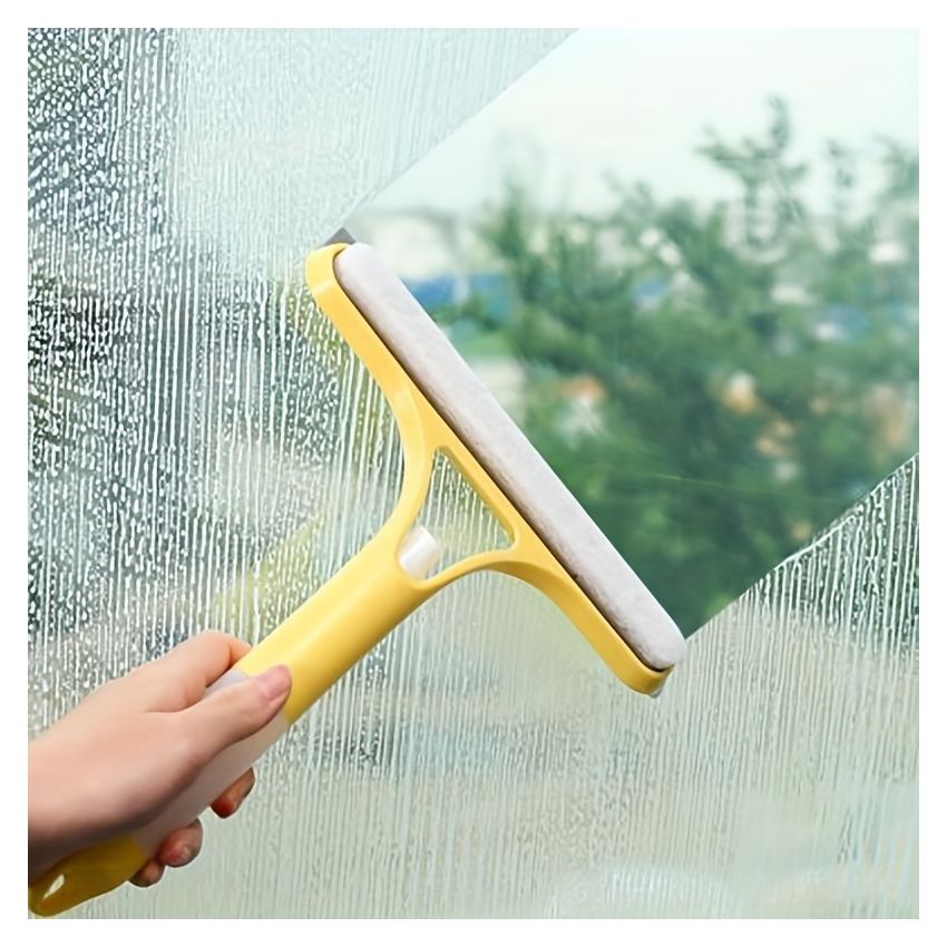 3-In-1 Multi-Functional Glass Cleaning Tool with Built-In Sprinkler – Streak-Free PP Plastic Window, Mirror & Surface Scraper for Kitchen, Bathroom, Bedroom & Living Room – Easy Grip & Durable