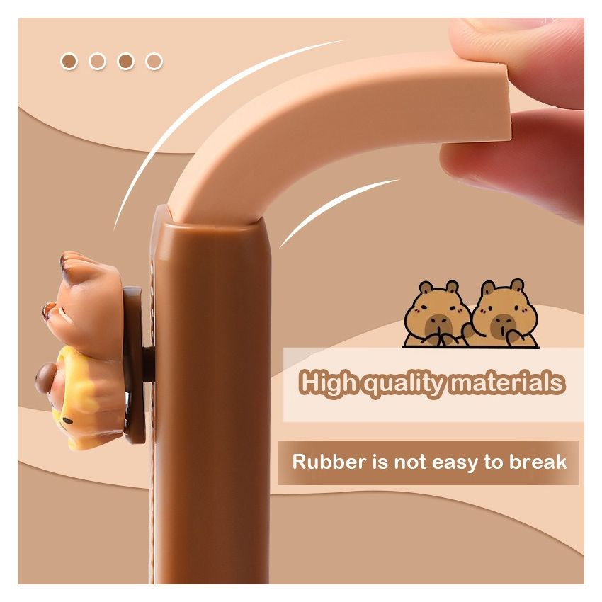 Push Pull Capybara Eraser – Soft Rubber Eraser for Students & Office | Mess-Free Clean Stationery | Cute Kawaii School Supplies for Kids & Adults