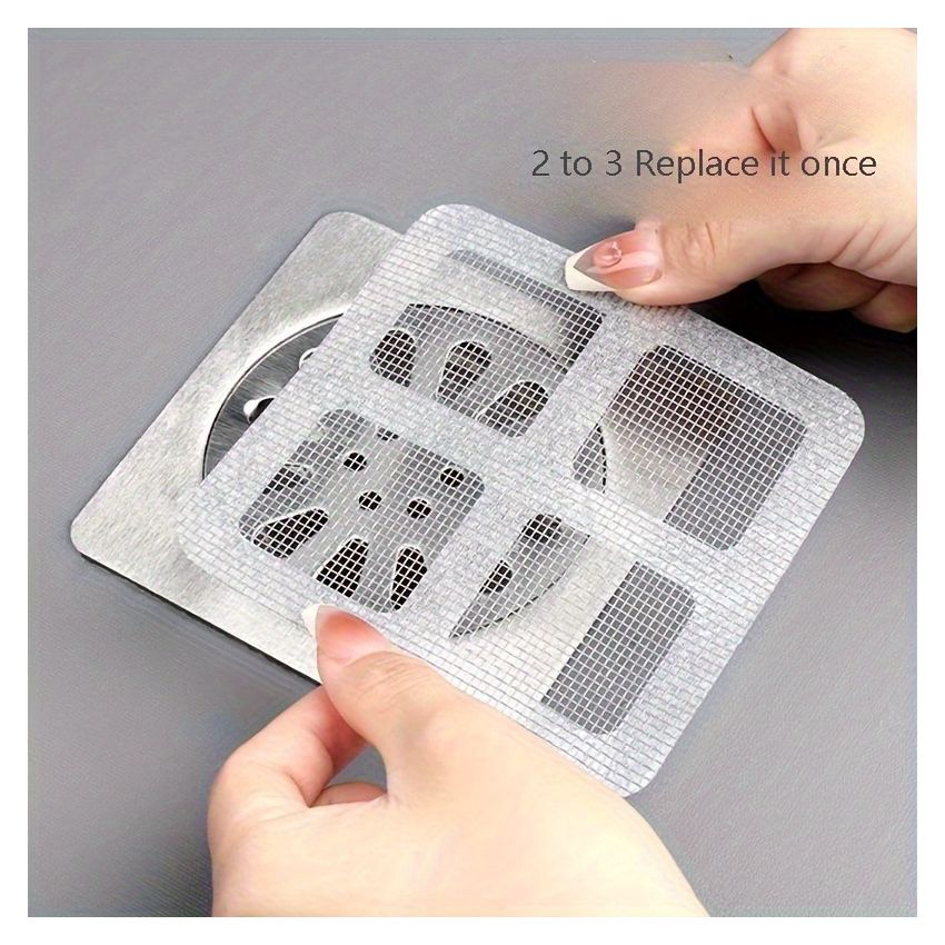10pcs Self-Adhesive Hair Catcher Stickers for Shower, Sink & Bathroom Drains – Anti-Clog Floor Drain Covers – Disposable, Easy to Use, Anti-Insect, Plastic
