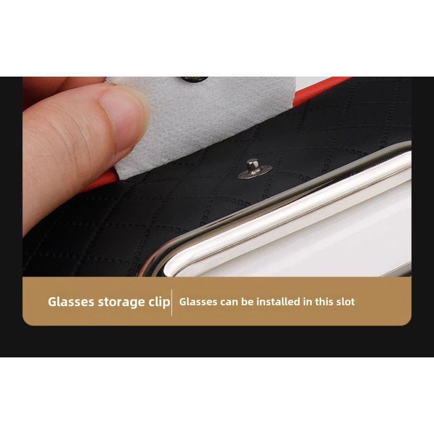 PU Leather Car Tissue Box Holder with Glasses Clip – Multi-Functional Organizer for Sun Visor & Center Console – Includes 1 Tissue, 6 Colors, Stylish Dashboard Car Decor