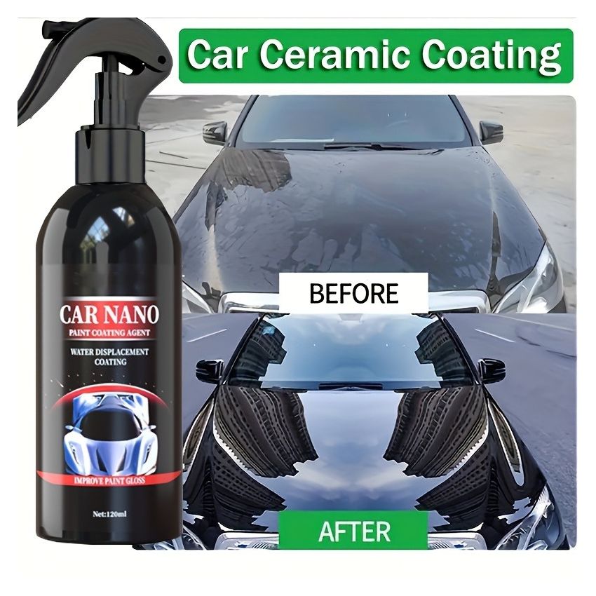 Ultimate Nano Ceramic Coating Spray – Long-Lasting Car Paint Protection, Hydrophobic Shine, Waterproof Ceramic Coating for Cars & Glass, Scratch Resistant Auto Detailing