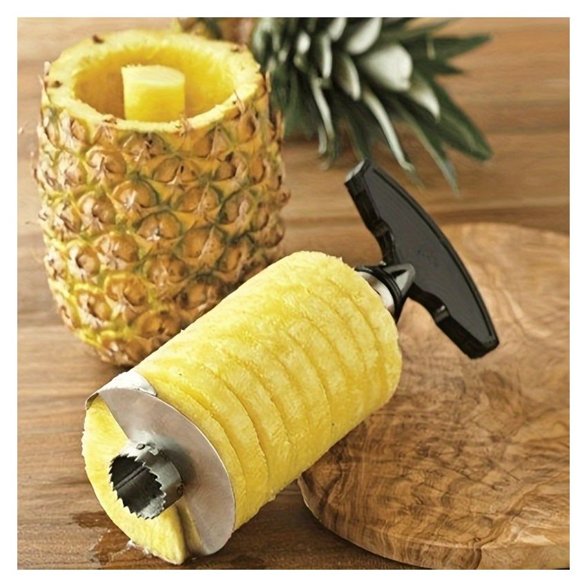 Stainless Steel Pineapple Slicer Corer & Peeler – Heavy-Duty Fruit Cutter Tool for Easy Slicing, Peeling & Paring – Kitchen Gadget for Home, Hotels, Restaurants & Food Service