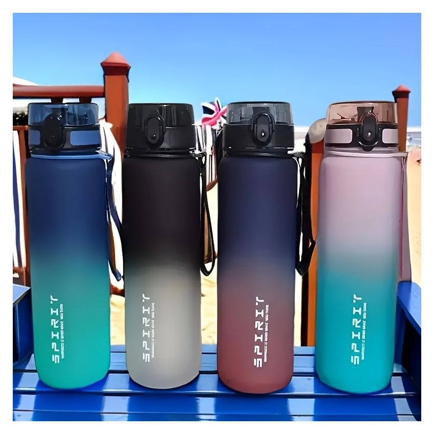 Gradient Sports Water Bottle 1000ml – Large Capacity, Durable Plastic Drinking Bottle for Men & Women, Leakproof Travel Cup for Fitness, Hiking, Camping & Outdoor Activities