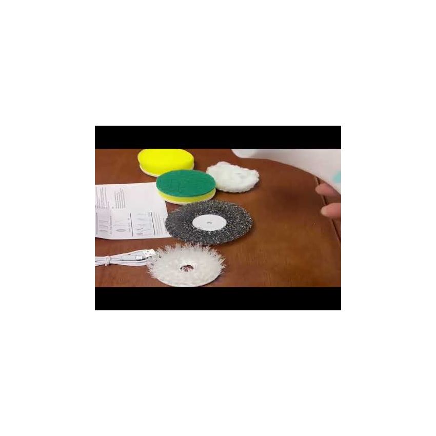 Cordless Electric Rotary Scrubber with 5 Replaceable Brush Heads – Handheld, USB Rechargeable Cleaning Tool for Bathroom, Kitchen, Tile & Floor