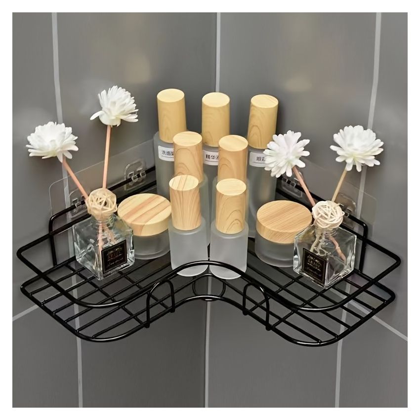 Corner Shower Rack – Rust-Resistant Wall-Mounted Bathroom Shelf, Space-Saving Storage Organizer for Shampoo, Conditioner, Toner & Cosmetics
