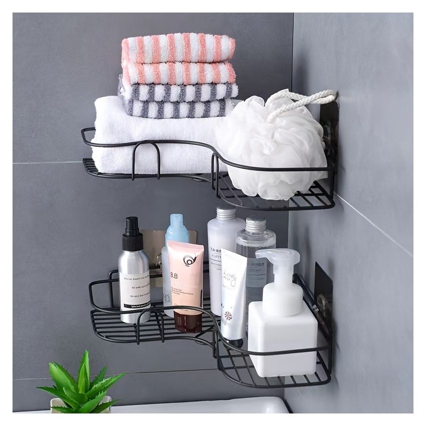 Corner Shower Rack – Rust-Resistant Wall-Mounted Bathroom Shelf, Space-Saving Storage Organizer for Shampoo, Conditioner, Toner & Cosmetics