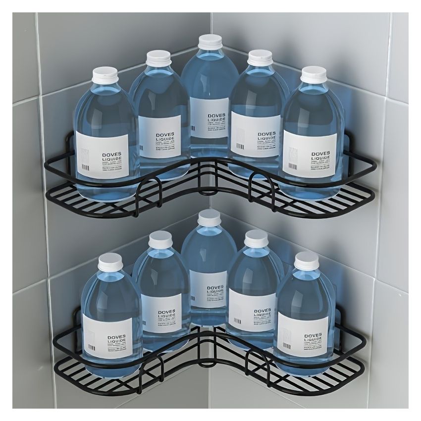 Corner Shower Rack – Rust-Resistant Wall-Mounted Bathroom Shelf, Space-Saving Storage Organizer for Shampoo, Conditioner, Toner & Cosmetics