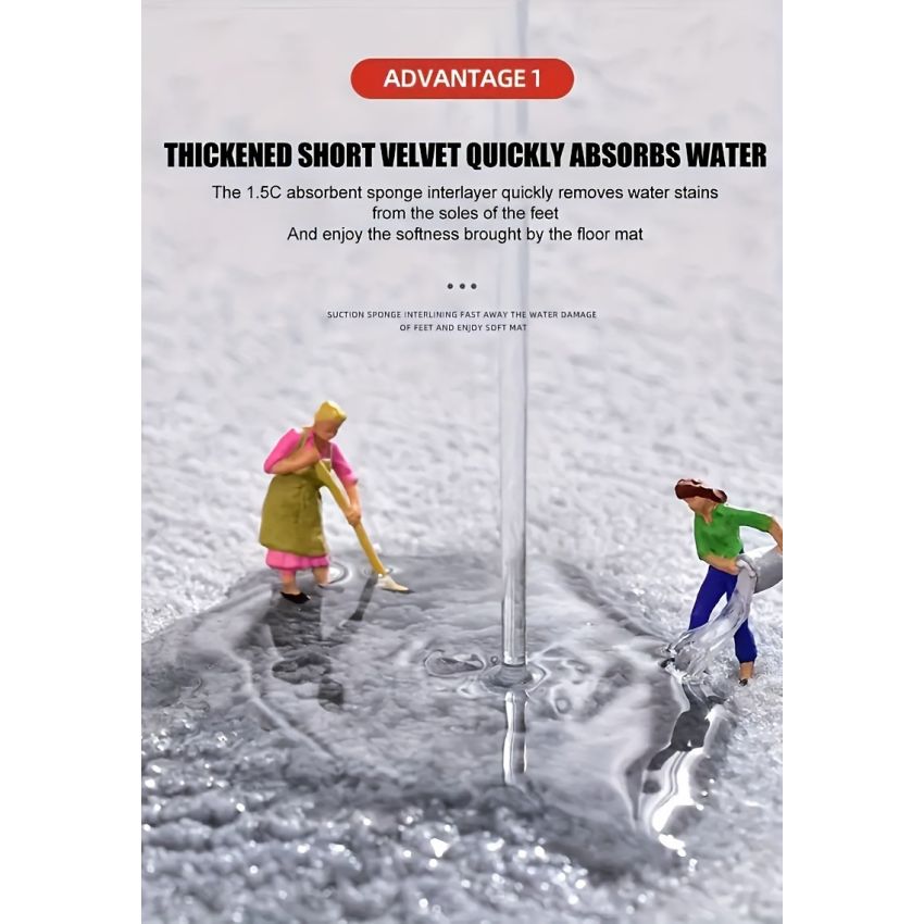 Luxurious Coral Fleece Bathroom Mat – Non-Slip, Absorbent Bath Rug with PVC Backing, Soft & Quick-Dry Washable Carpet for Bathroom Safety & Comfort, Multiple Color Options