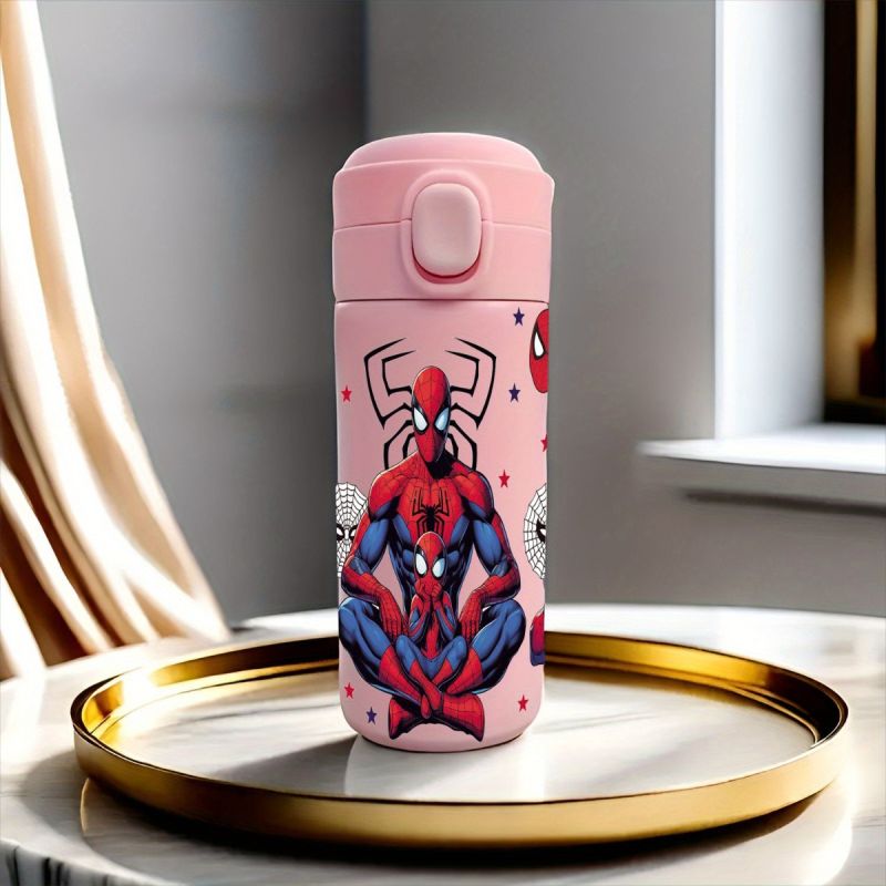 Marvel Spider-Man Stainless Steel Insulated Water Bottle 14.2oz – Leak-Proof Lock Lid, BPA-Free, Superhero Design for School, Office, Fitness & Outdoor – Durable Travel Flask for Men & Women