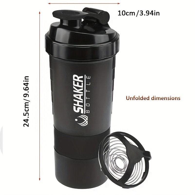 Portable Protein Shaker Cup 16oz – Leak-Proof Shaker Bottle for Gym, Fitness & Sports | Durable PP Material, Lightweight Shaking Cup for Protein Shakes, Smoothies & Meal Prep