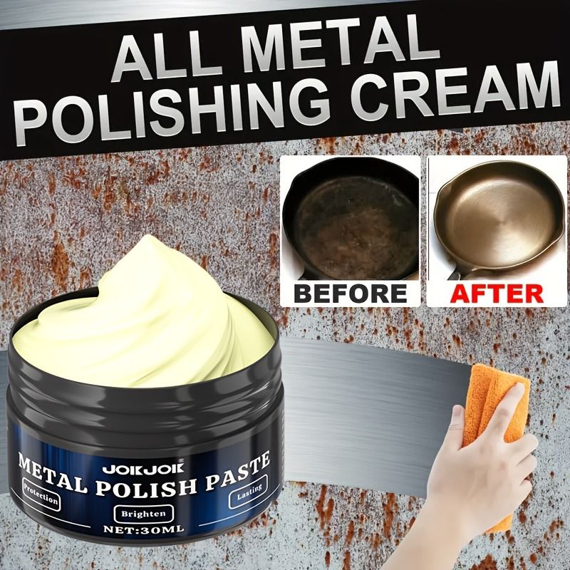 Multifunctional Metal Polishing Paste 30ML + SCRUB PDA – All-in-One Chrome & Metal Repair, Rust Removal & Polishing Compound for Cars, Motorcycles, RVs, Kitchen Utensils, Bathroom & Stainless Steel