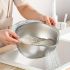 Stainless Steel Kitchen Colander with Handle 10x5.5 Inches– Multi-Use Mesh Strainer for Rice Washing, Fruit Draining & Vegetable Cleaning – Durable, Food-Grade Sieve